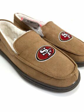San Francisco 49ers Moccasin Slippers Men’s Small (7-8) Beige NFL NWT